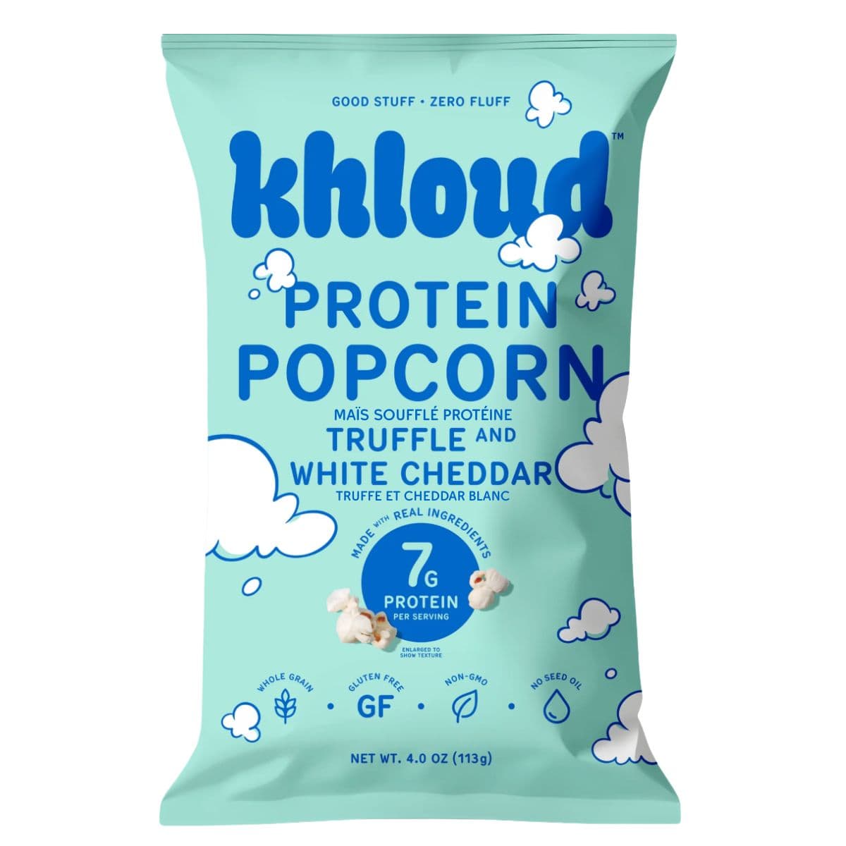 Khloud Protein Popcorn Truffle and White Cheddar, 113g