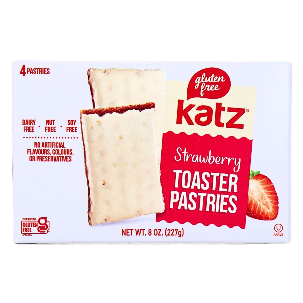 Katz Gluten-Free Toaster Pastries Strawberry, 4 Pack