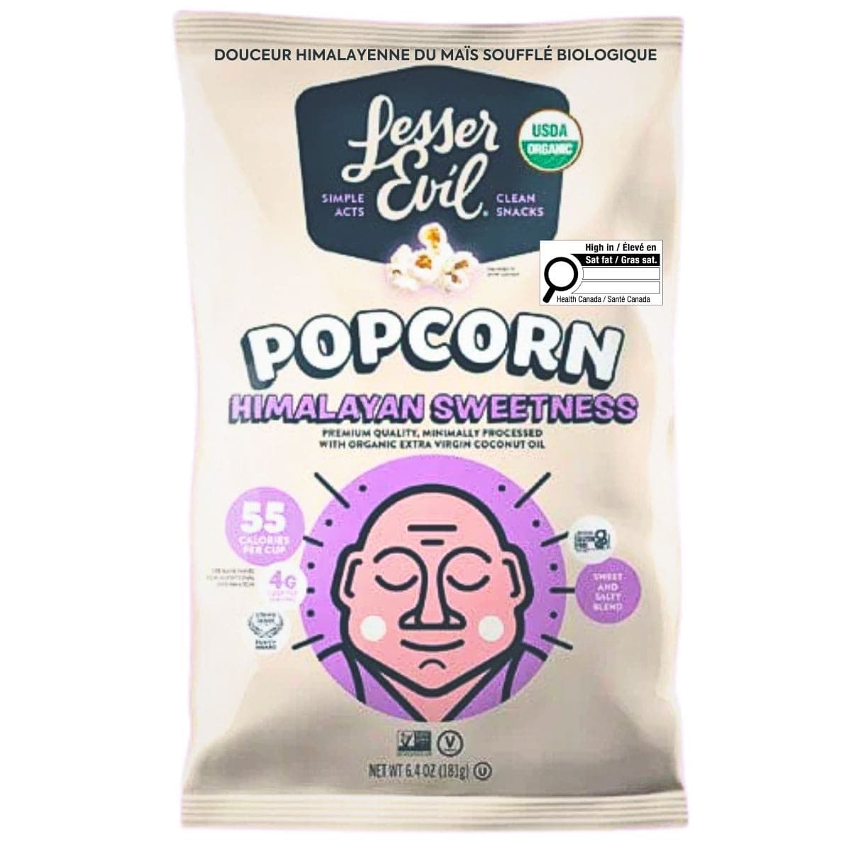 Lesser Evil Organic Popcorn Himalayan Sweetness, 181g