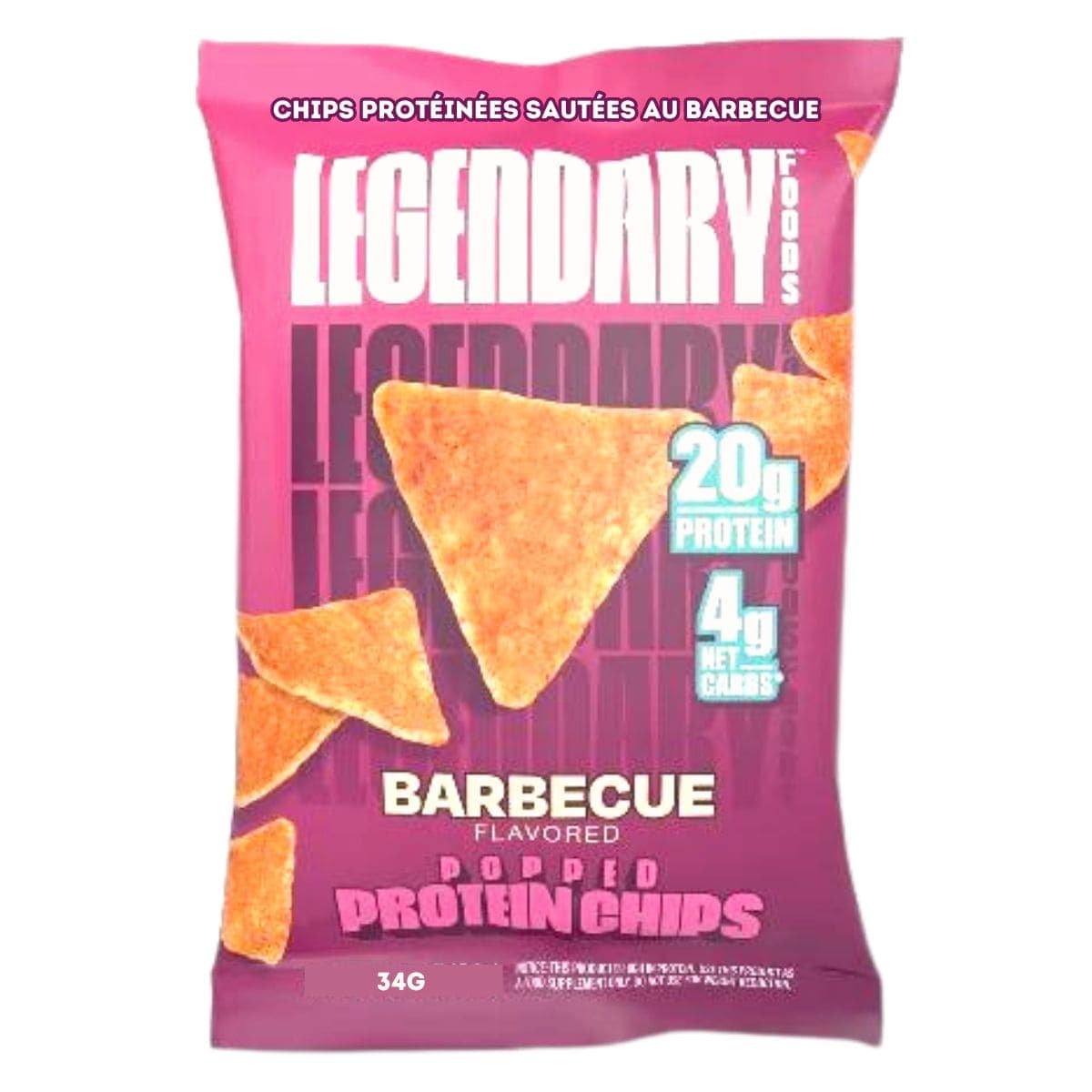 Legendary Foods Popped Protein Chips Barbecue, 34g