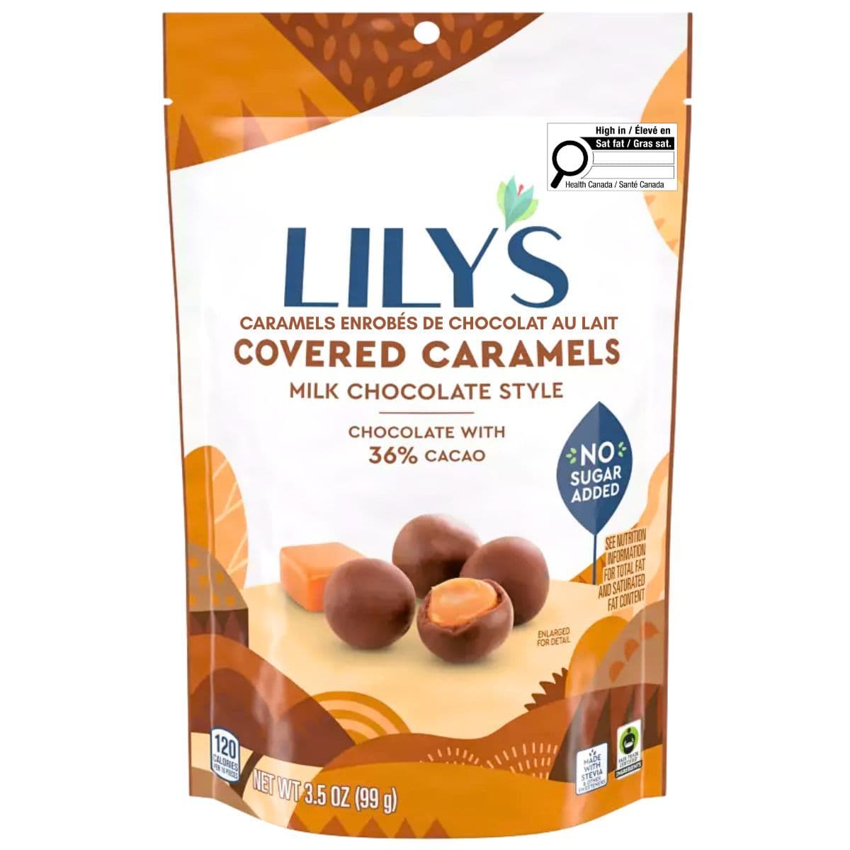 Lily's No Sugar Added Milk Chocolate Style Covered Caramels, 99g