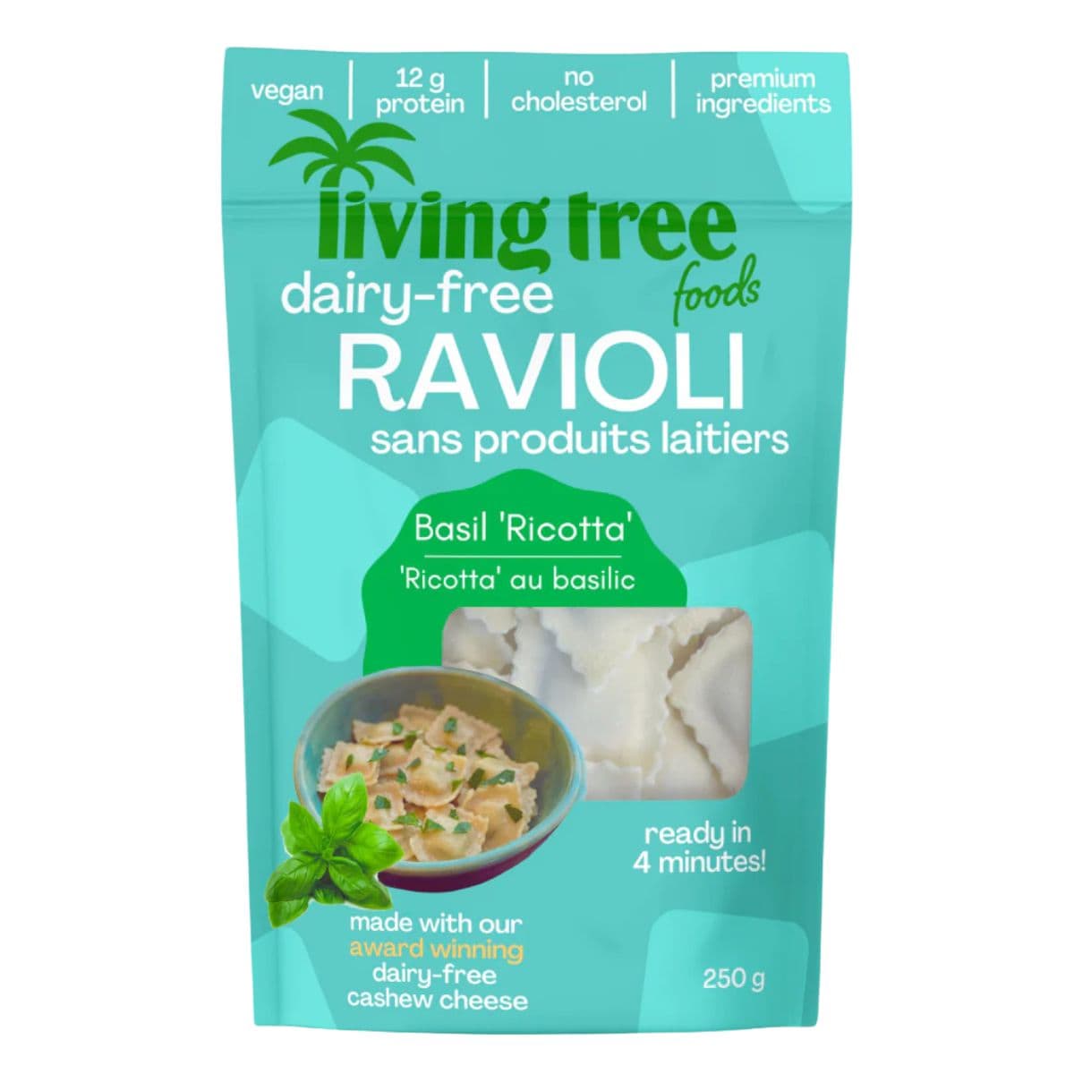 Living Tree Foods Dairy Free Ravioli Basil 'Ricotta', 250g