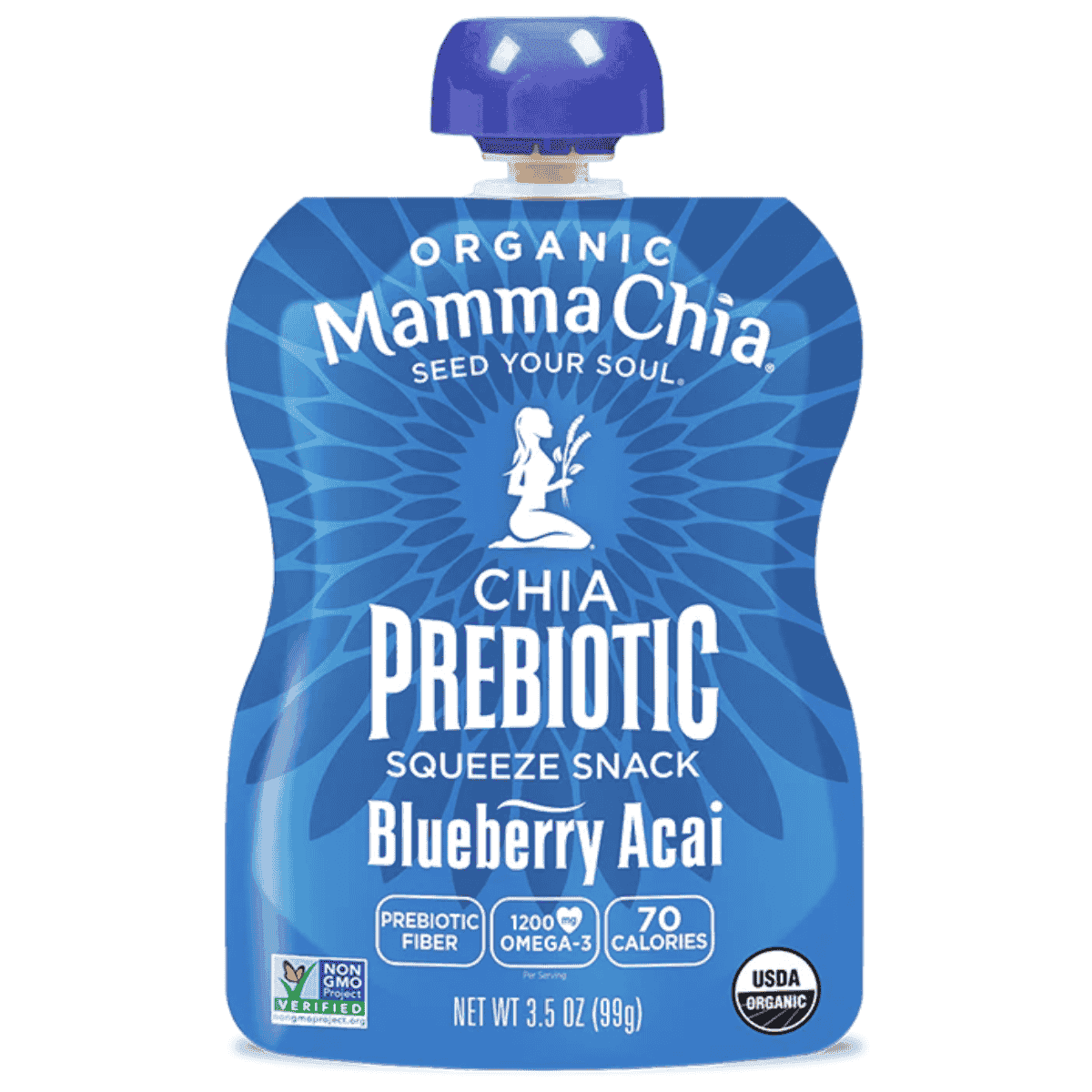 Mamma Chia Organic Prebiotic Chia Squeeze Blueberry Acai, 99g