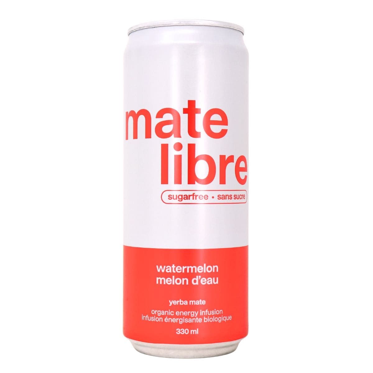 Mate Libre Organic Yerba Mate Energy Infusion Sugar-Free Watermelon, 330 mL