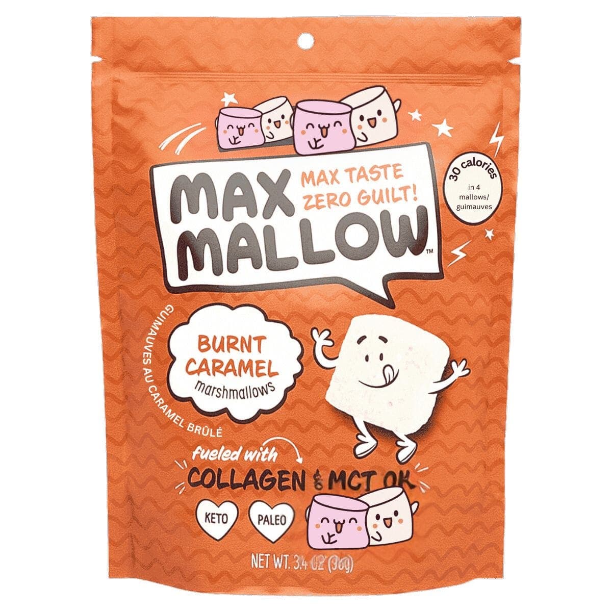 Max Sweets Sugar Free Marshmallows Max Mallow Burnt Caramel, 96g