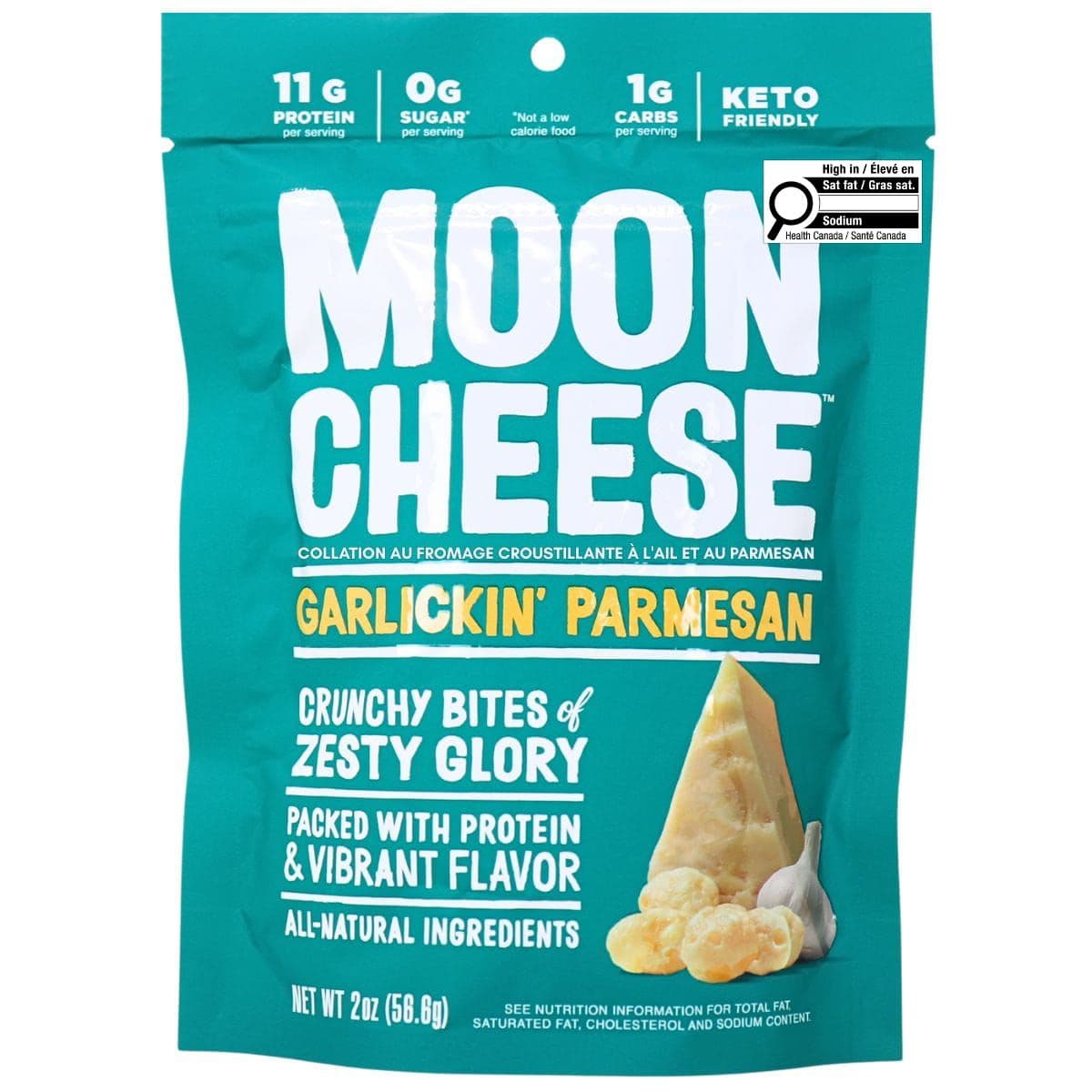 Moon Cheese Crunchy Cheese Snack Garlic Parmesan, 56.6g