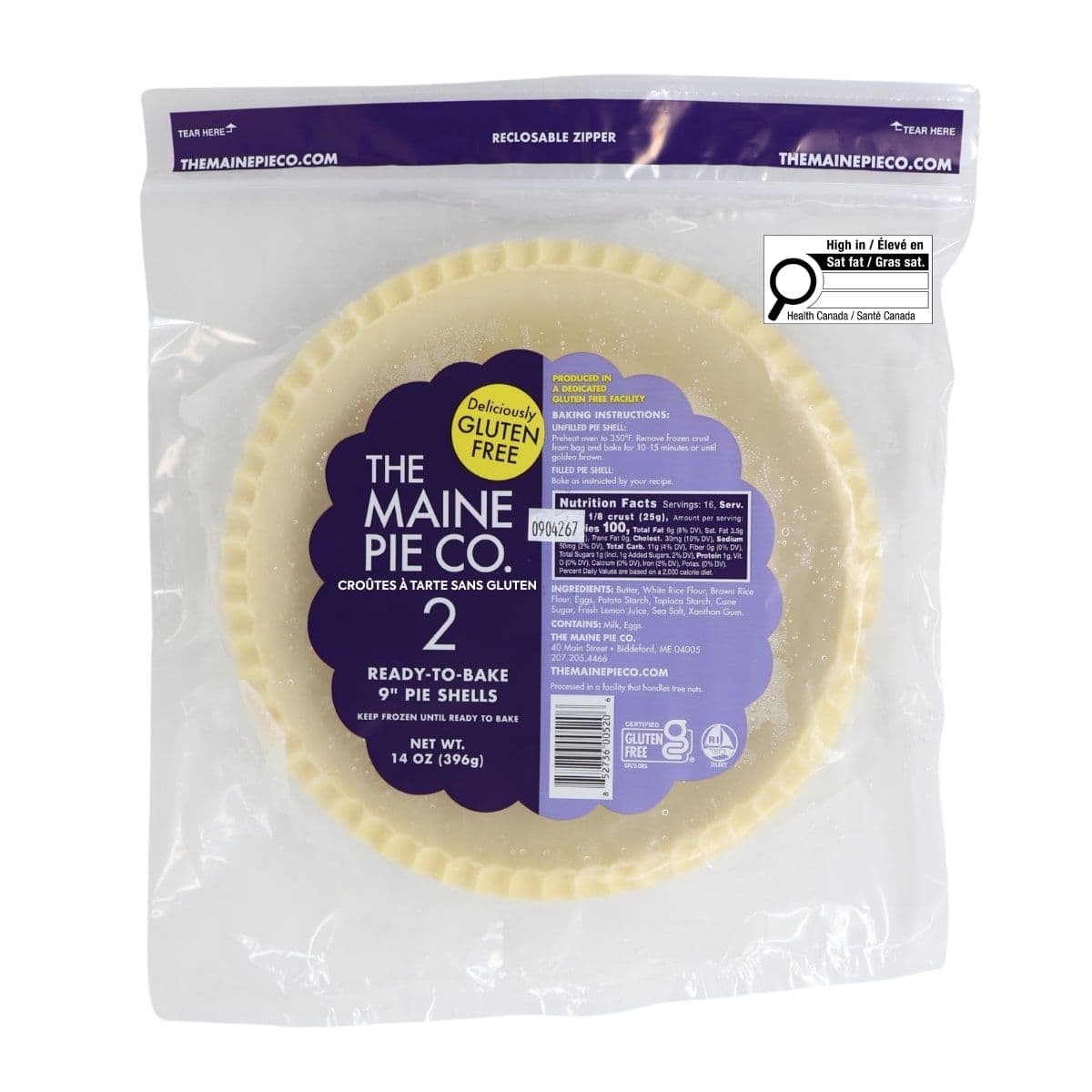 The Maine Pie Co. Gluten-Free Pie Shells, 2 Pack