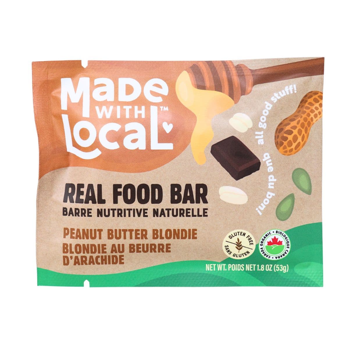 Made With Local Real Food Bar Peanut Butter Blondie, 53g
