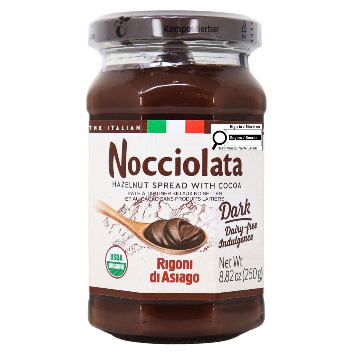 Nocciolata Dairy-Free Organic Hazelnut Spread With Cocoa, 250g