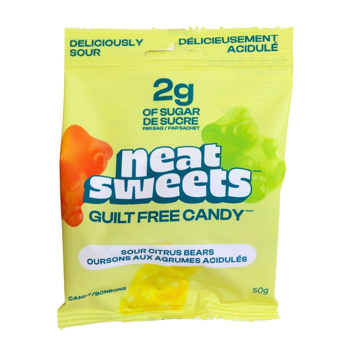Neat Sweets Low Sugar Candy Sour Citrus Bears, 50 g