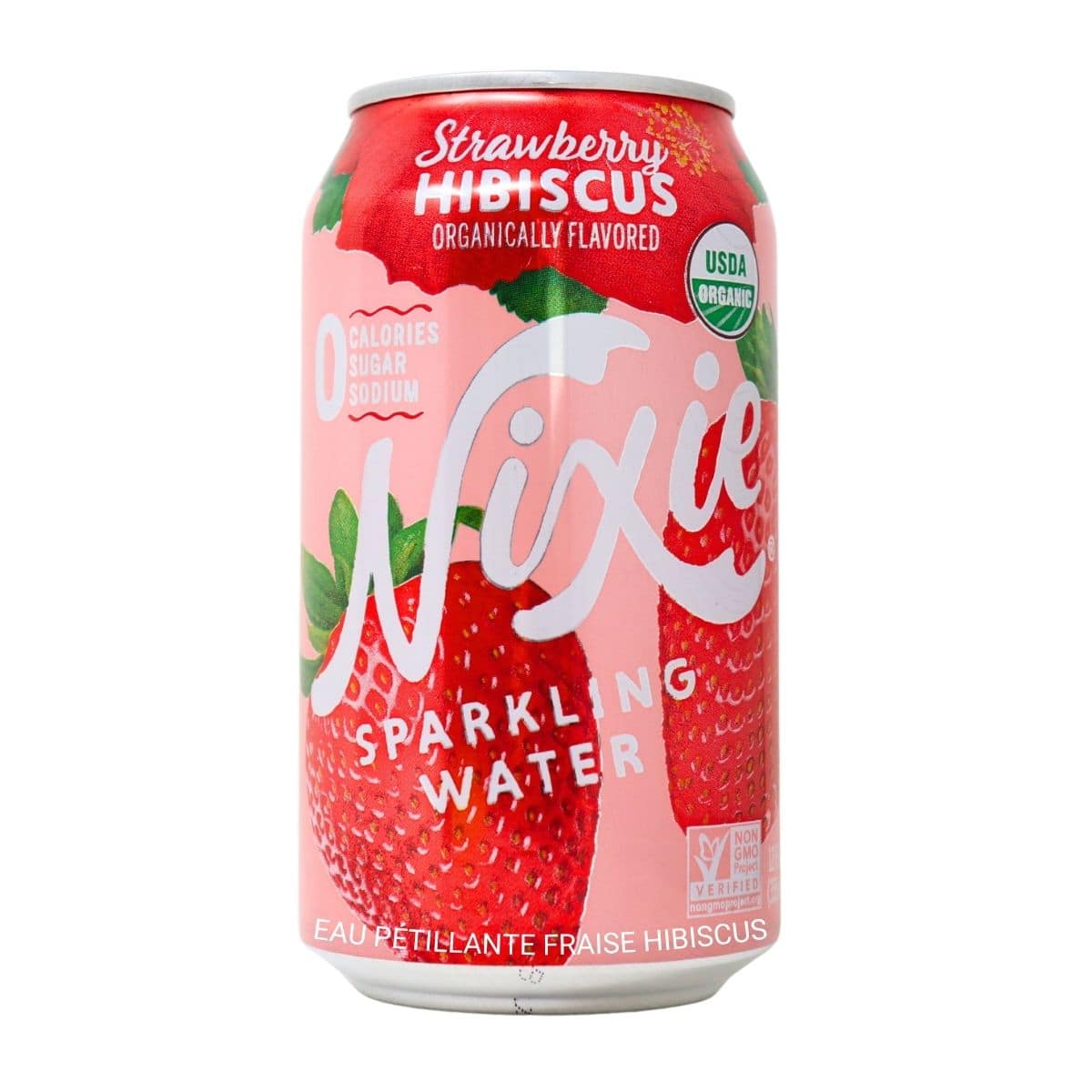 Nixie Organic Sparkling Water Strawberry Hibiscus, 355 mL