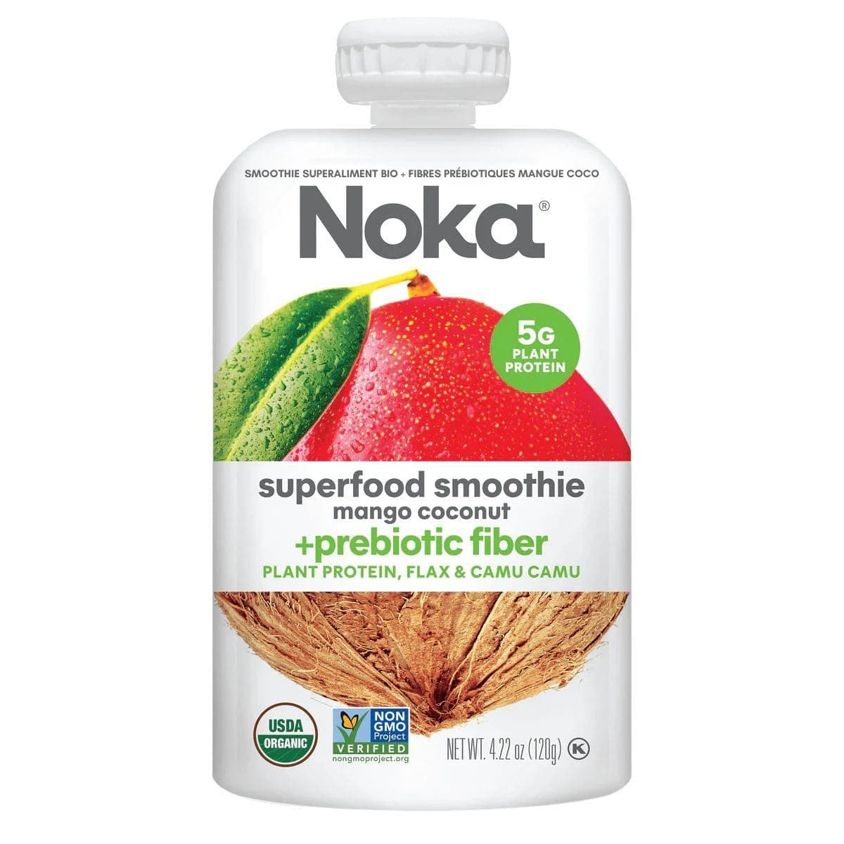 Noka Organic Superfood Smoothie + Prebiotic Fibre Mango Coconut, 120g