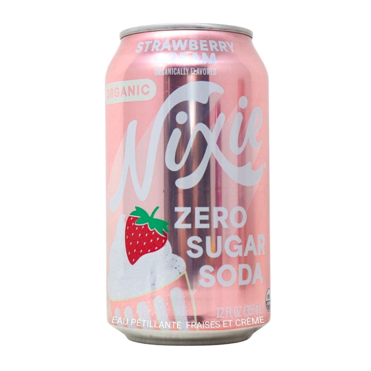 Nixie Organic Zero Sugar Soda Strawberry Cream, 355 mL
