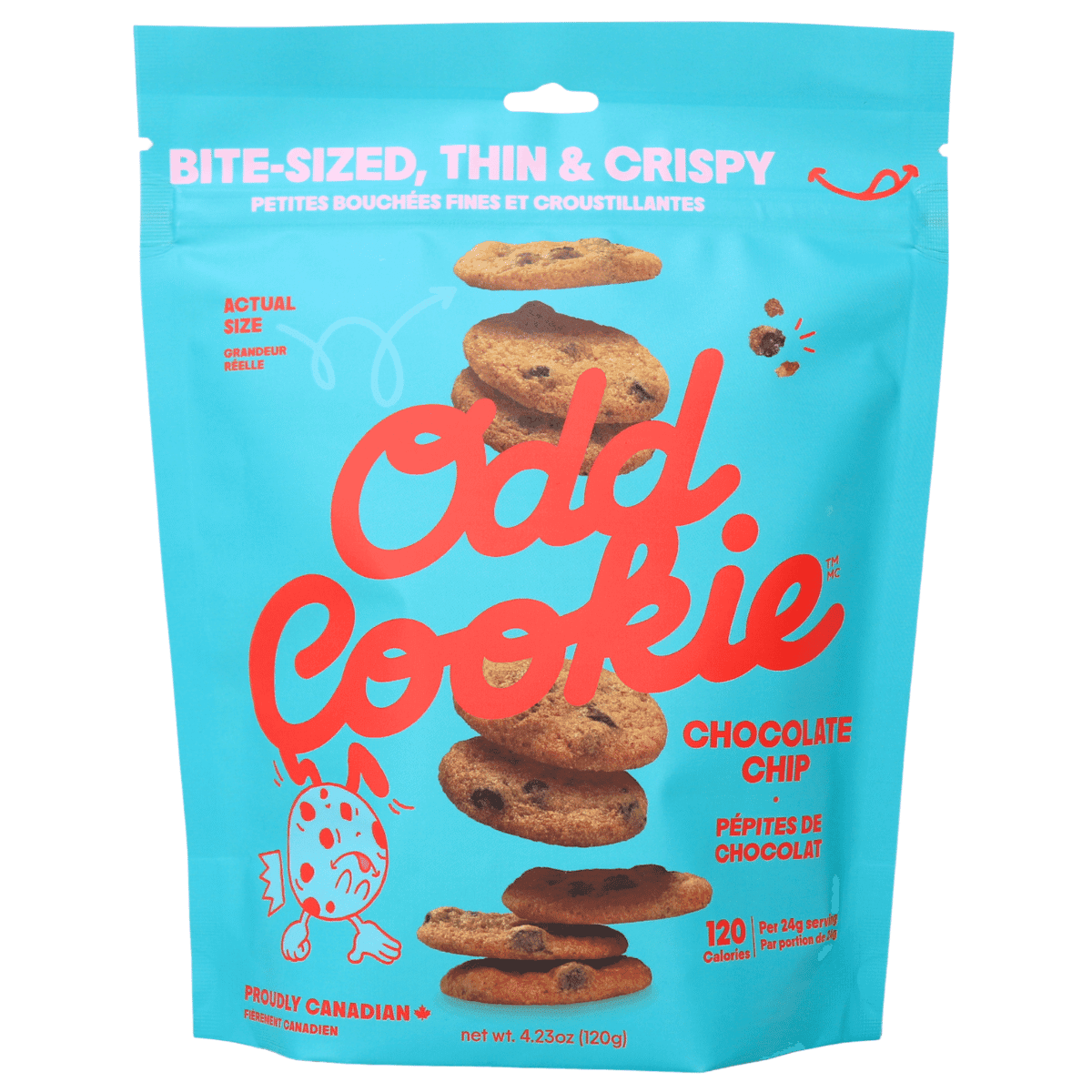 Odd Cookie Bite Sized Thin & Crispy Cookies Chocolate Chip, 120 g