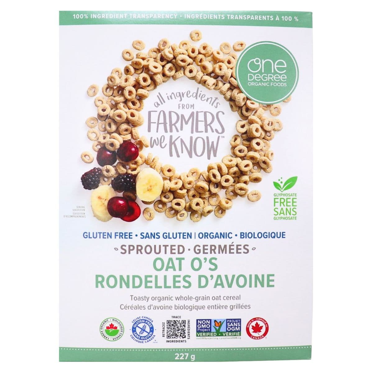 One Degree Organic Gluten-free Sprouted Oat O’s, 227g