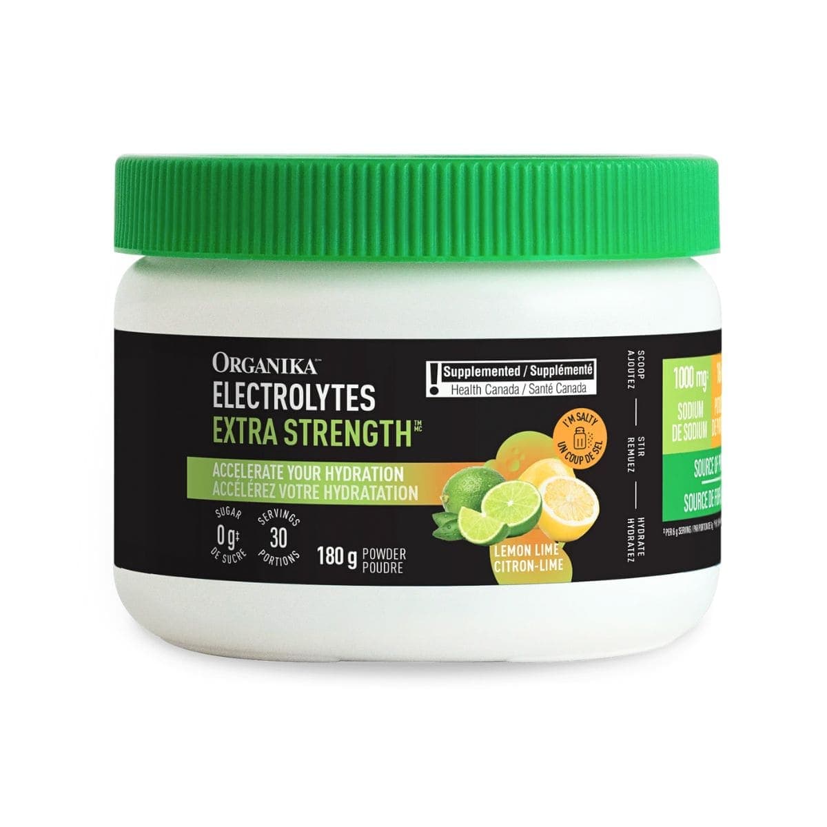 Organika Sugar-Free Electrolytes Extra Strength Lemon Lime, 180g