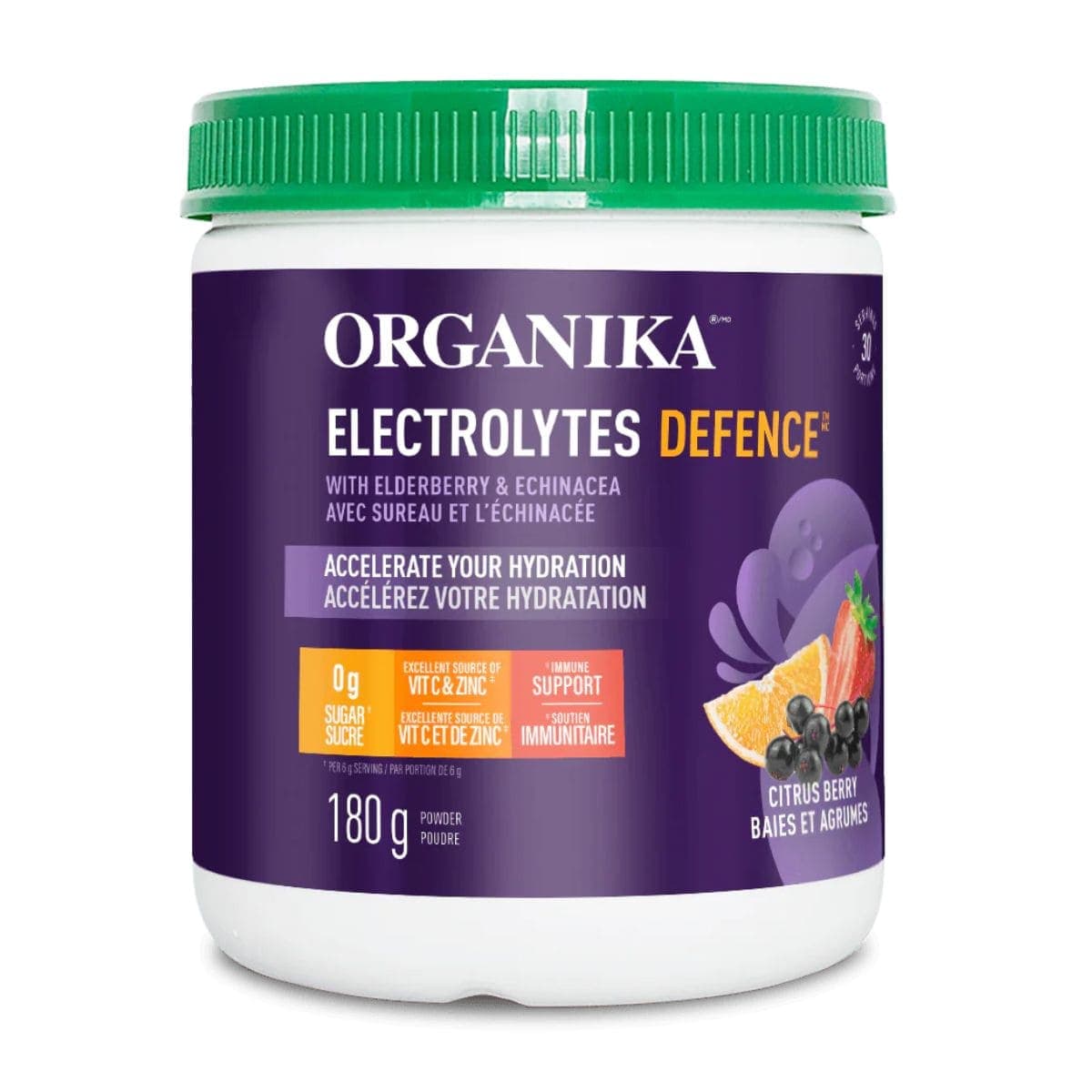 Organika Sugar-Free Electrolytes Defence With Elderberry & Echinacea, 180g