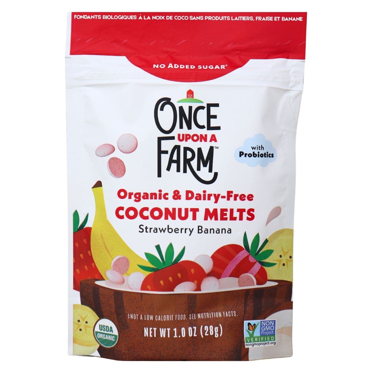 Once Upon a Farm Organic & Dairy-Free Coconut Melts Strawberry Banana, 28 g