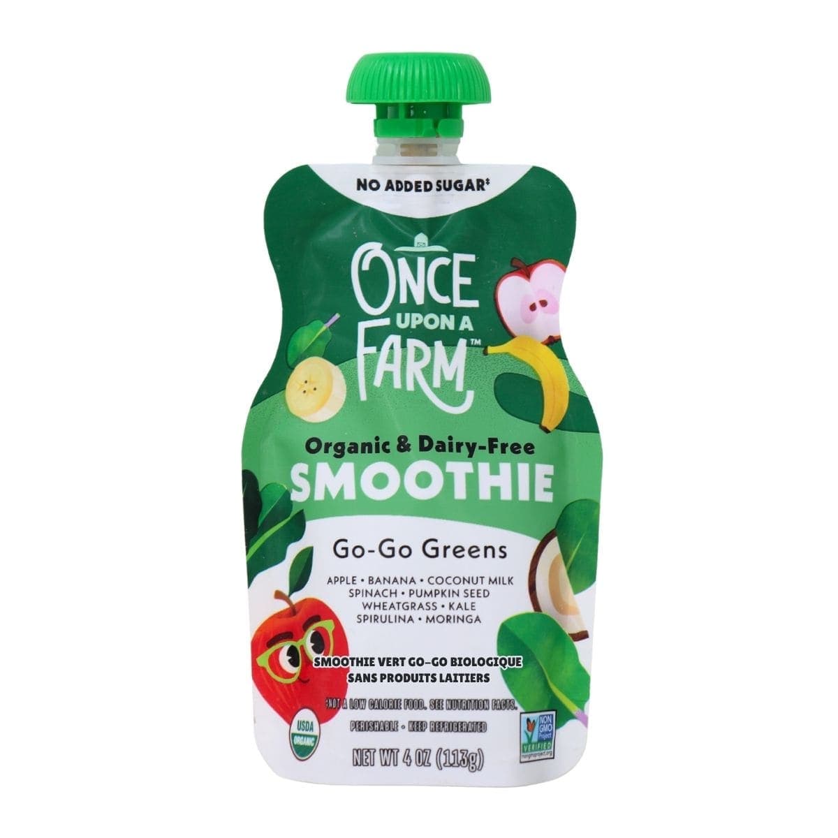 Once Upon a Farm Organic & Dairy-Free Smoothie Go-Go Greens, 113 g