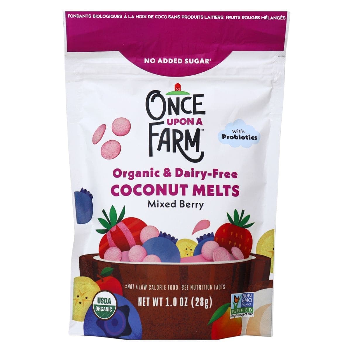 Once Upon a Farm Organic & Dairy-Free Coconut Melts Mixed Berry, 28 g