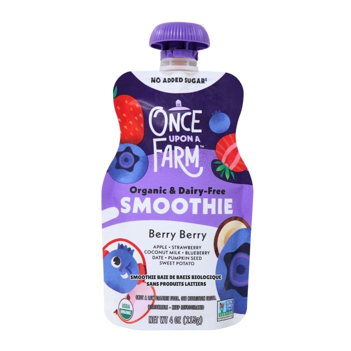 Once Upon a Farm Organic & Dairy-Free Smoothie Berry Berry, 113 g