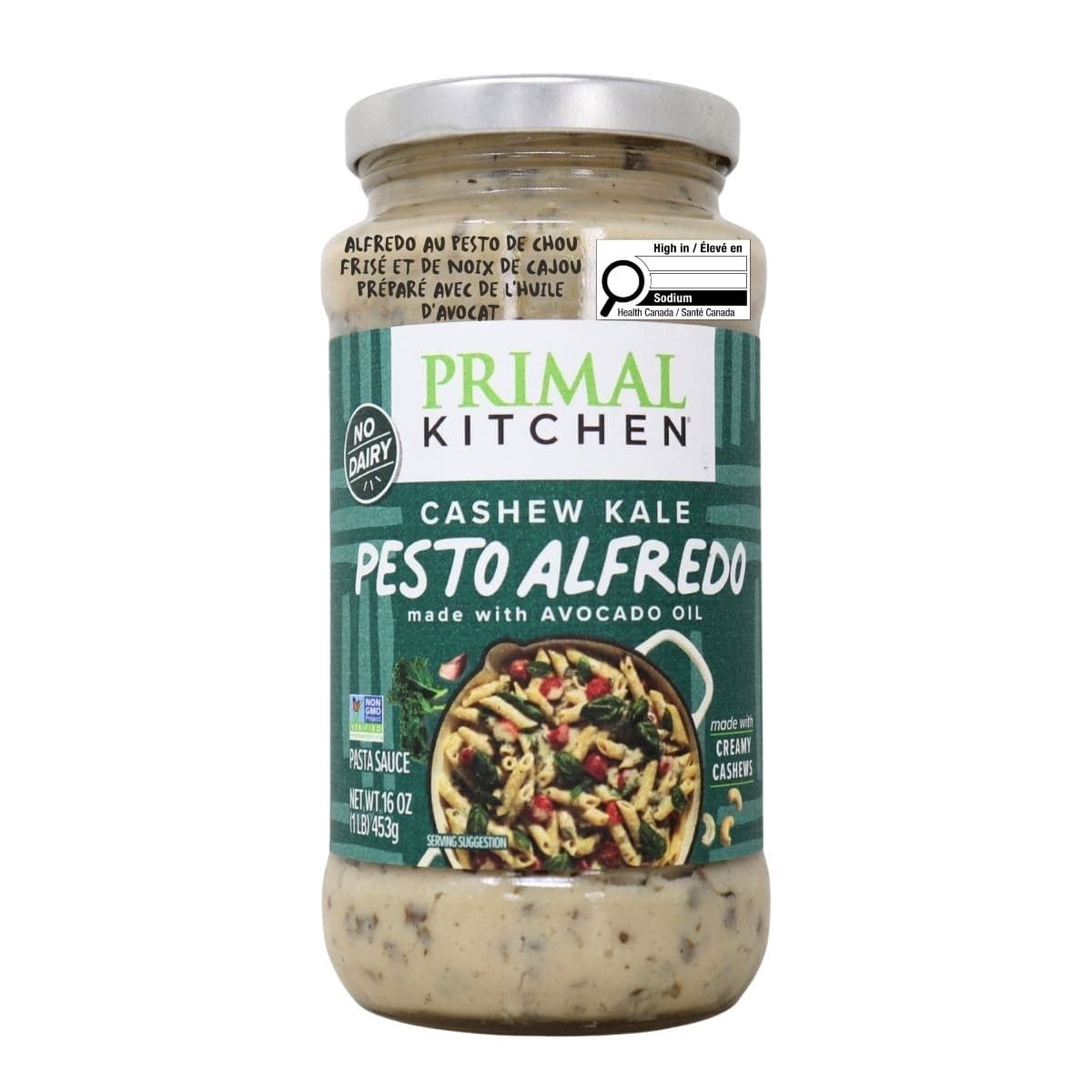 Primal Kitchen Cashew Kale Pesto Alfredo made with Avocado Oil, 453 g