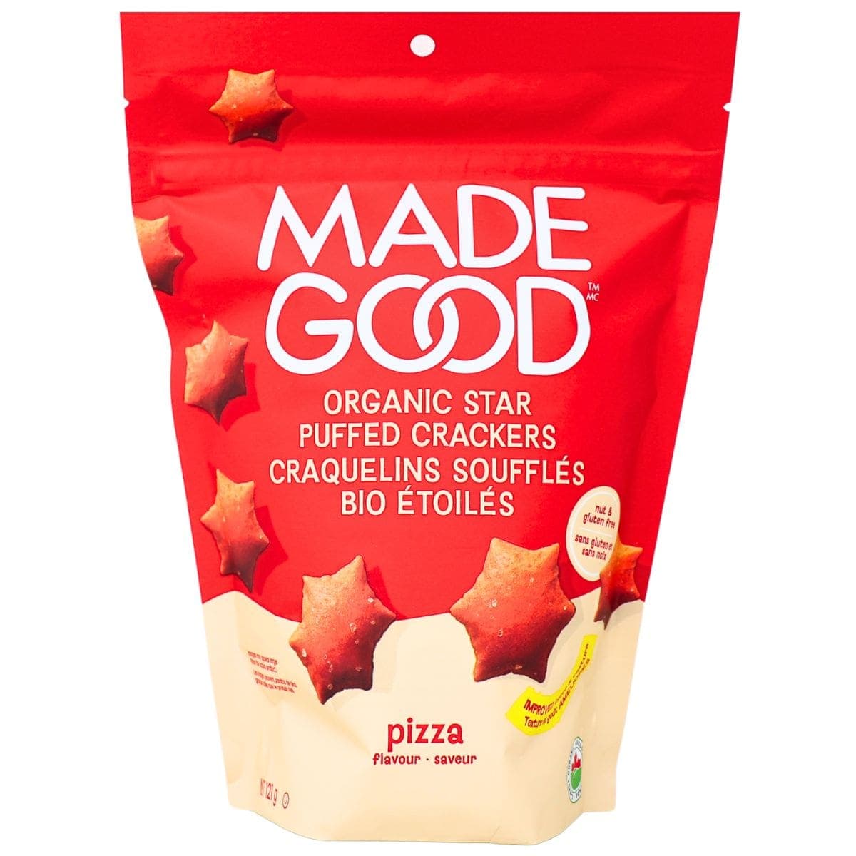 MadeGood Gluten-Free & Organic Star Puffed Crackers Pizza, 121g