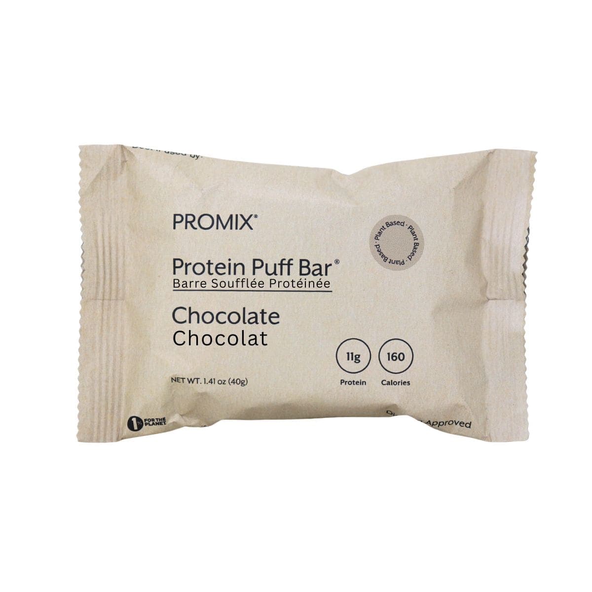 PROMIX Plant-Based Protein Puff Bar Chocolate, 40g