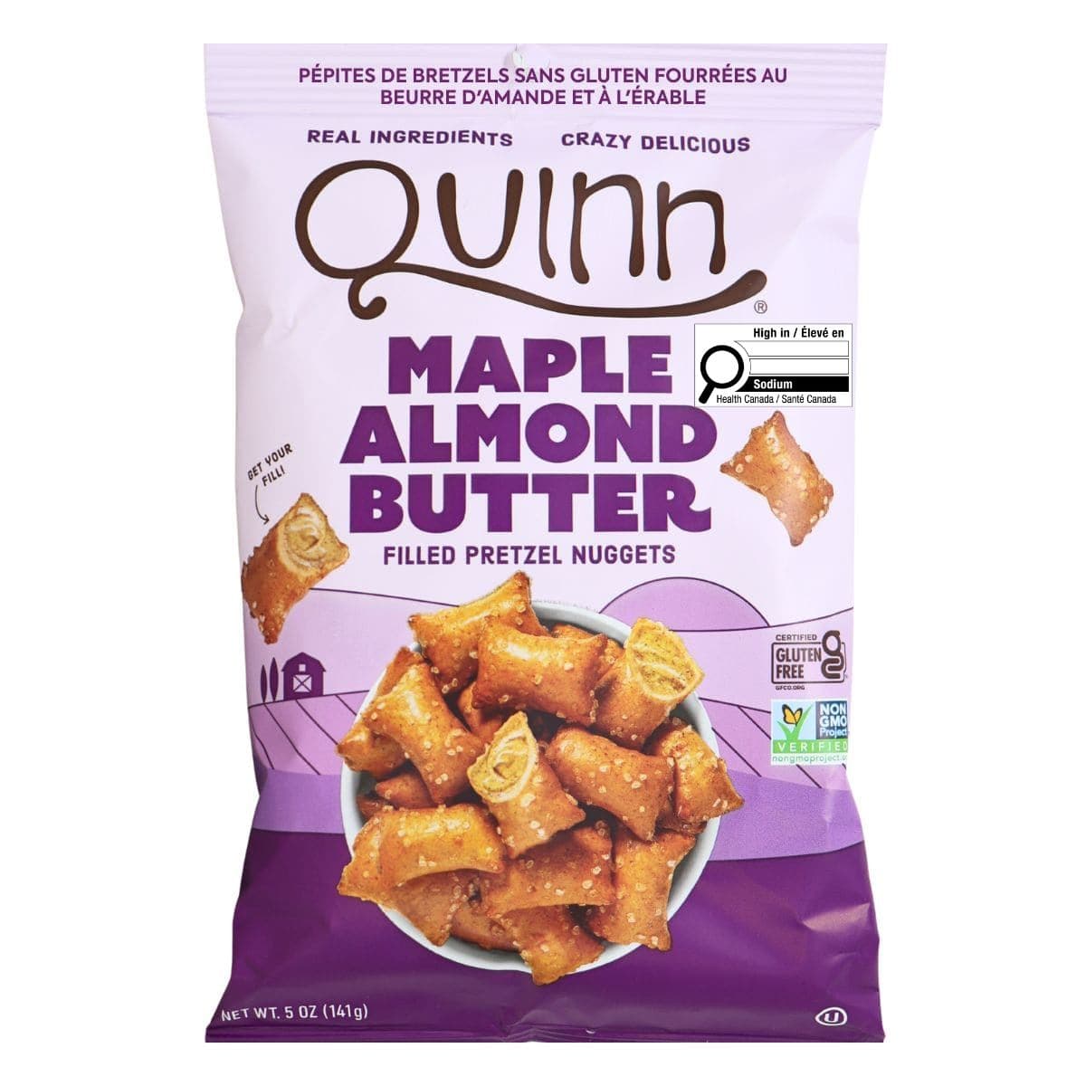 Quinn Maple Almond Butter Filled Gluten Free Pretzel Nuggets, 141g