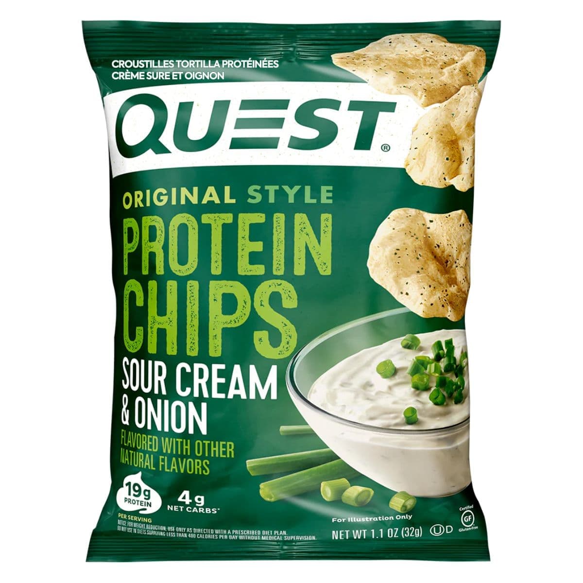 Quest Protein Tortilla Chips Sour Cream & Onion, 32g