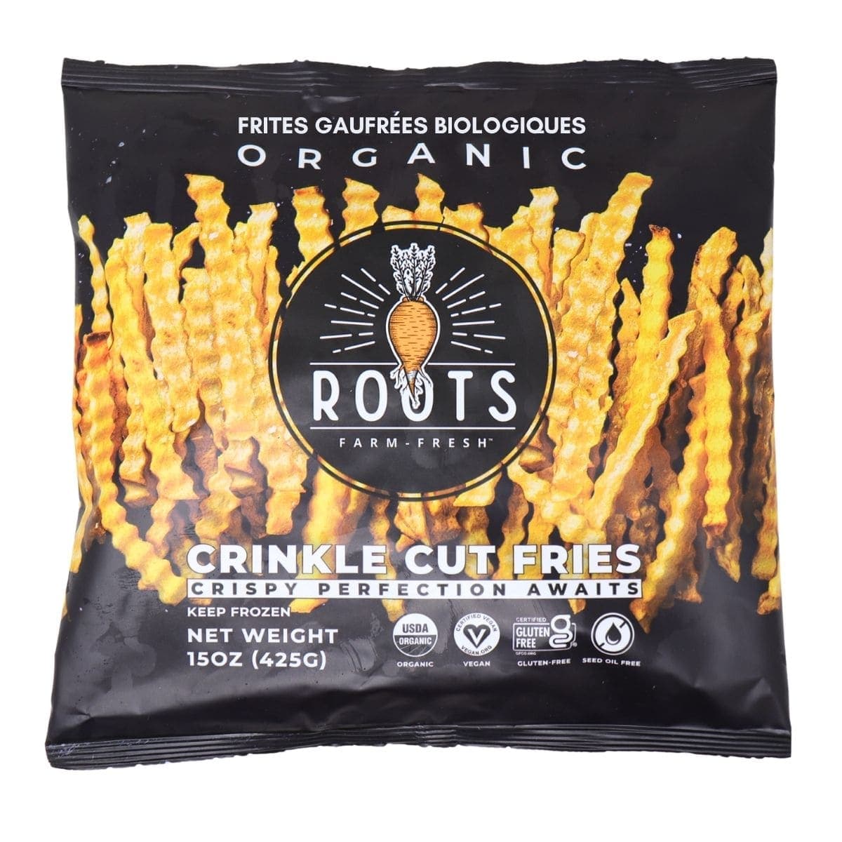 Roots Farm Fresh Organic Crinkle Cut Fries, 425g