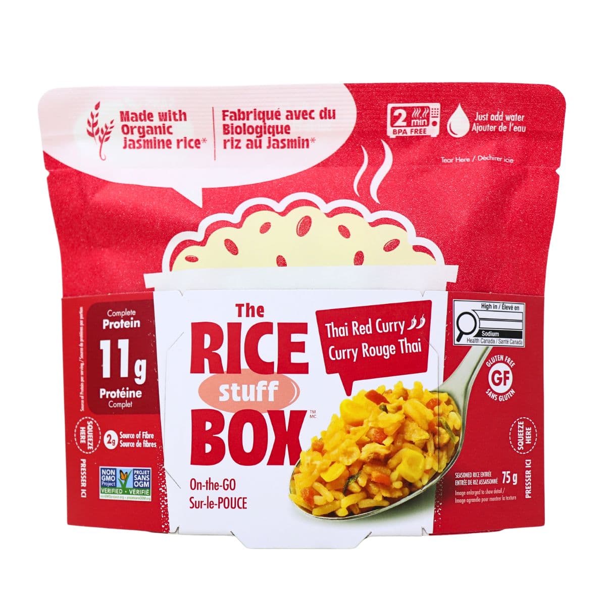 The Rice Stuff Box Microwavable Seasoned Rice Thai Red Curry, 75g