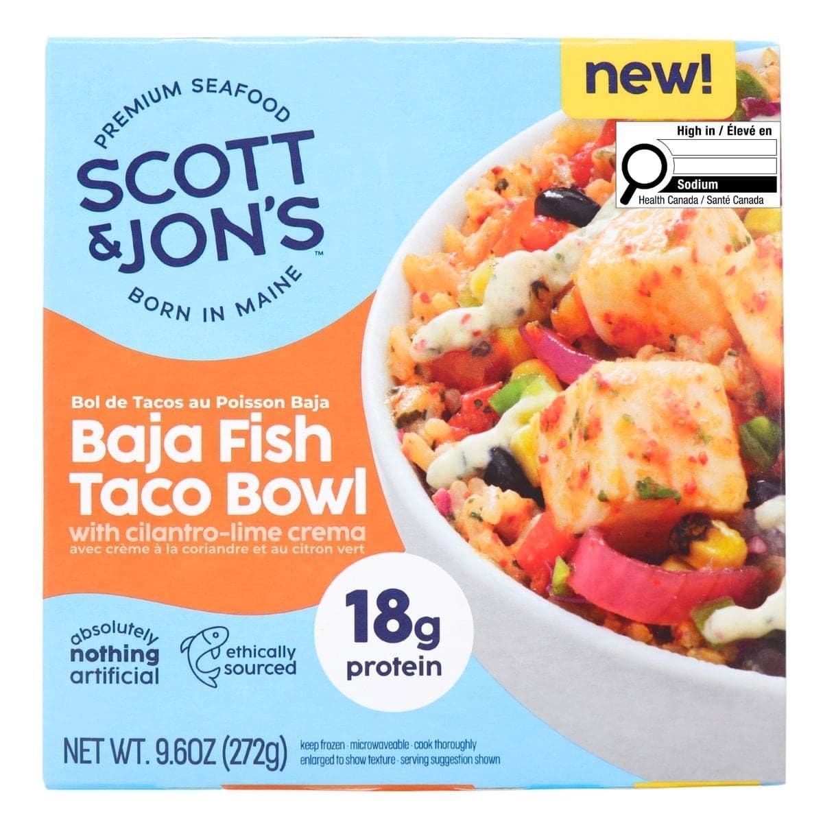 Scott & Jon’s Baja Fish Taco Bowl WIth Cilantro-Lime Crema, 272 g