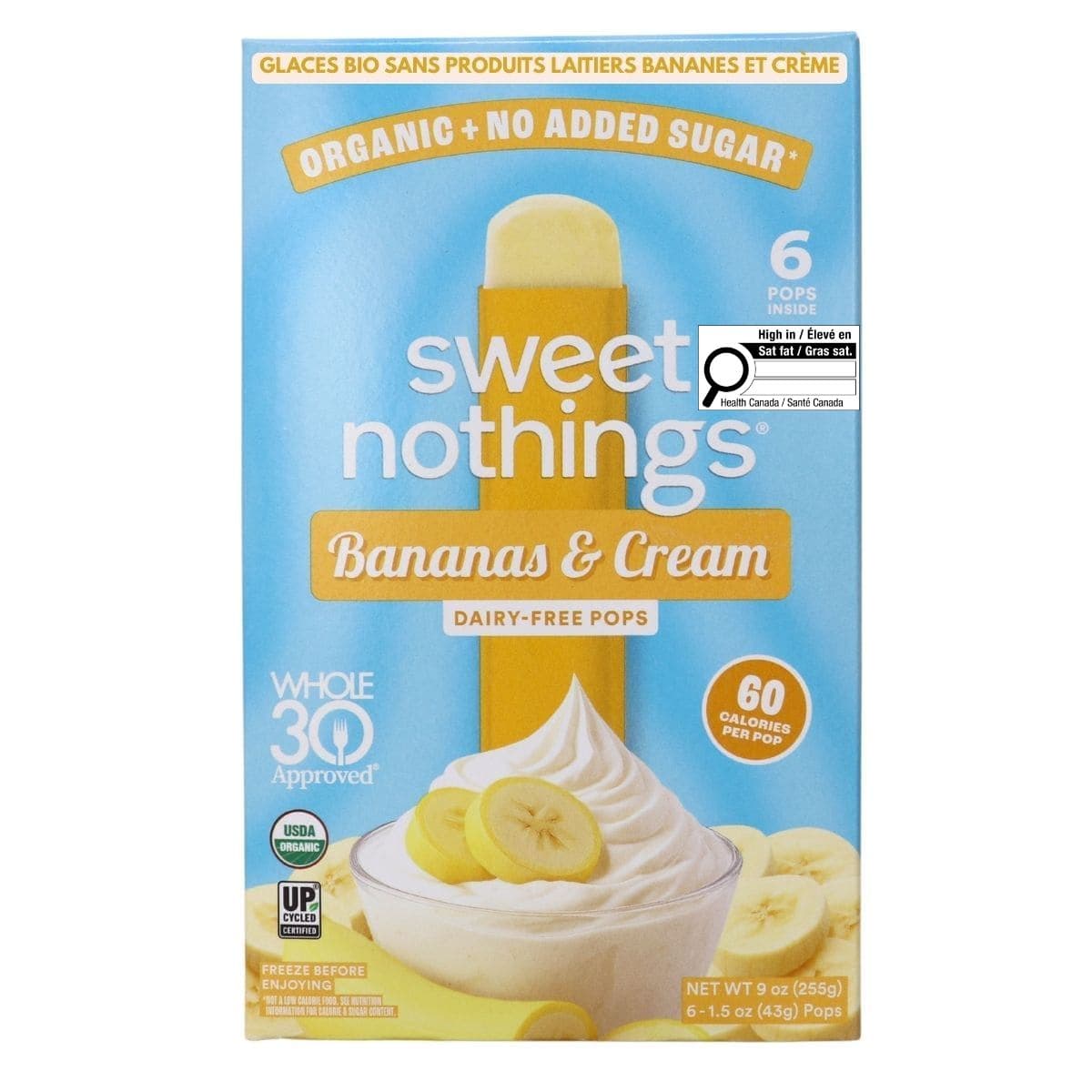 Sweet Nothings Dairy Free Pops Bananas & Cream, 6 Pops