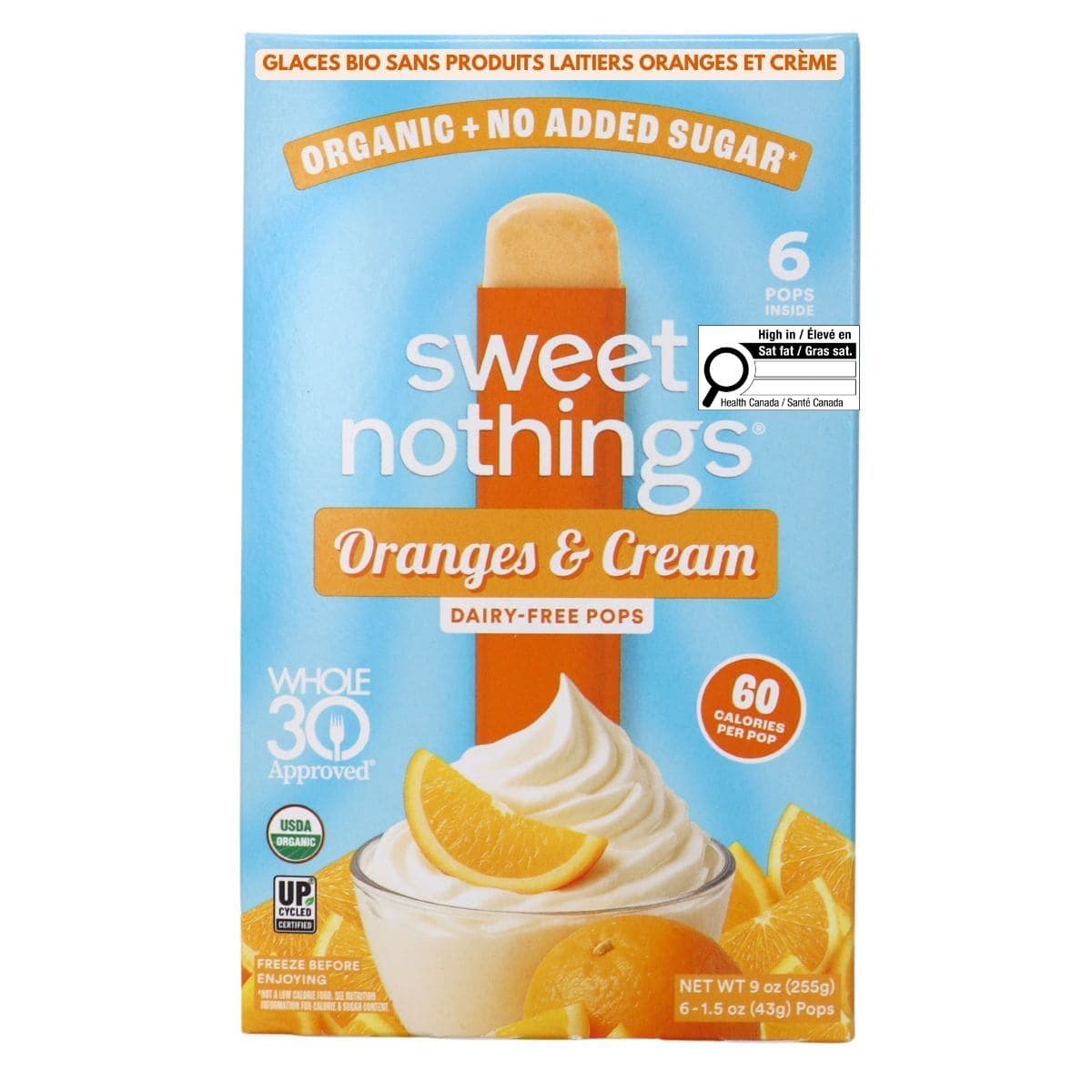 Sweet Nothings Dairy Free Pops Oranges & Cream, 6 Pops