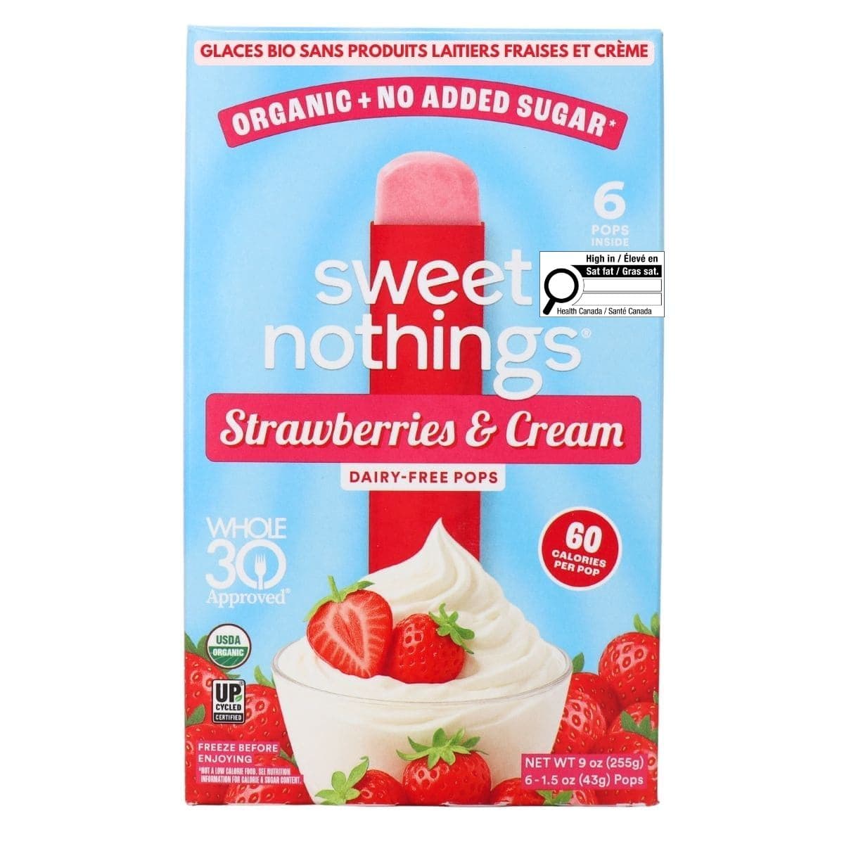 Sweet Nothings Dairy Free Pops Strawberries & Cream, 6 Pops