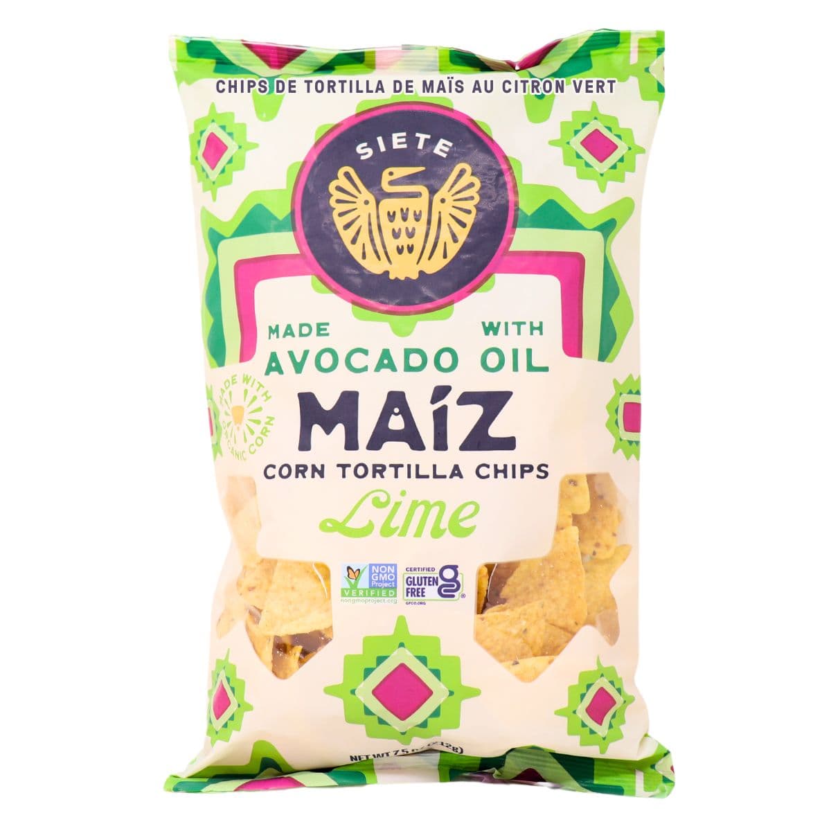 Siete Maiz Corn Tortilla Chips With Avocado Oil Lime, 212g