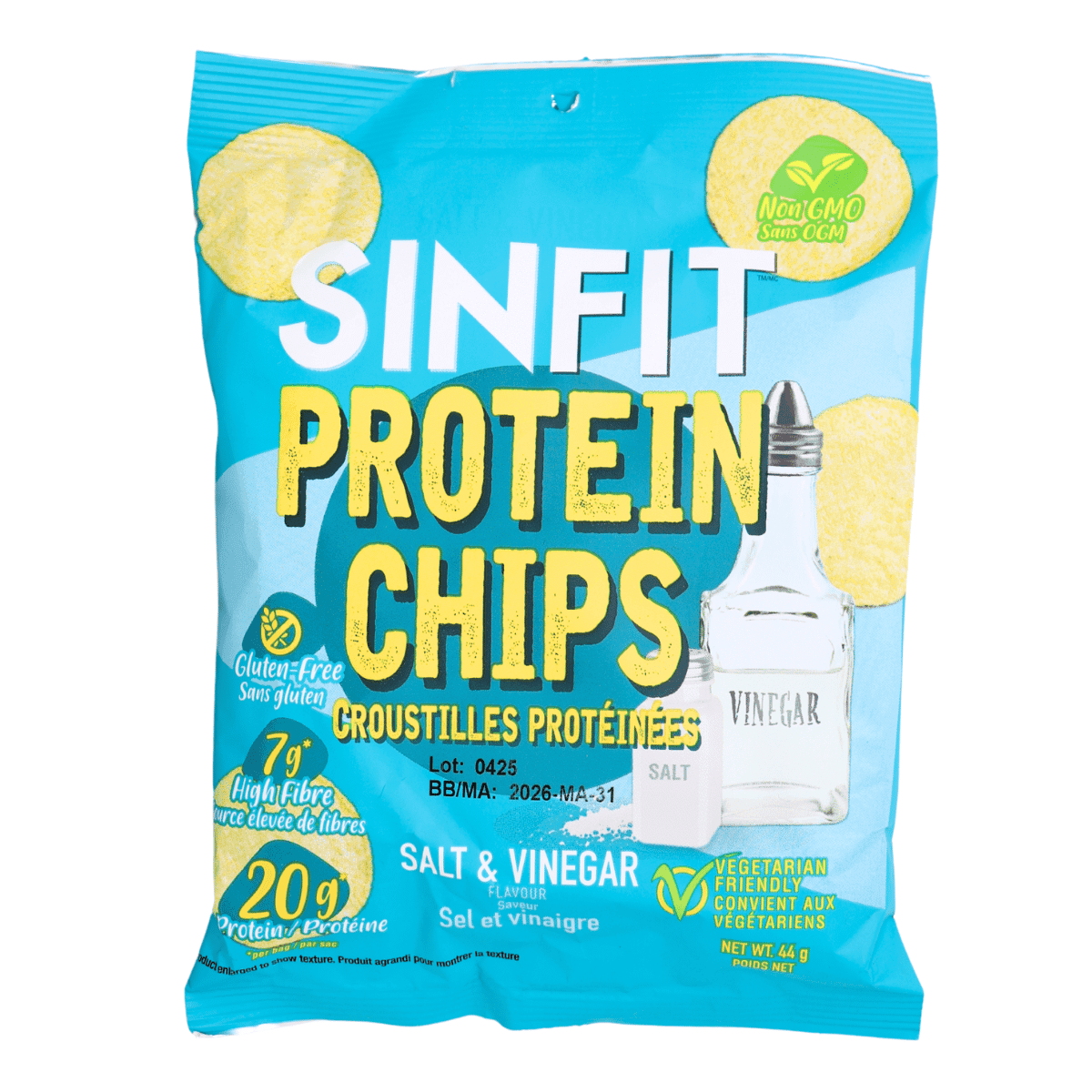 SINFIT Protein Chips Salt & Vinegar, 44g