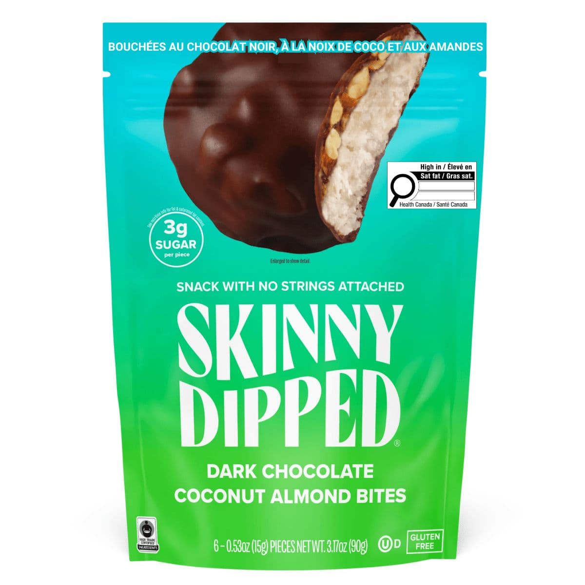 Skinny Dipped Dark Chocolate Coconut Almond Bites, 90g