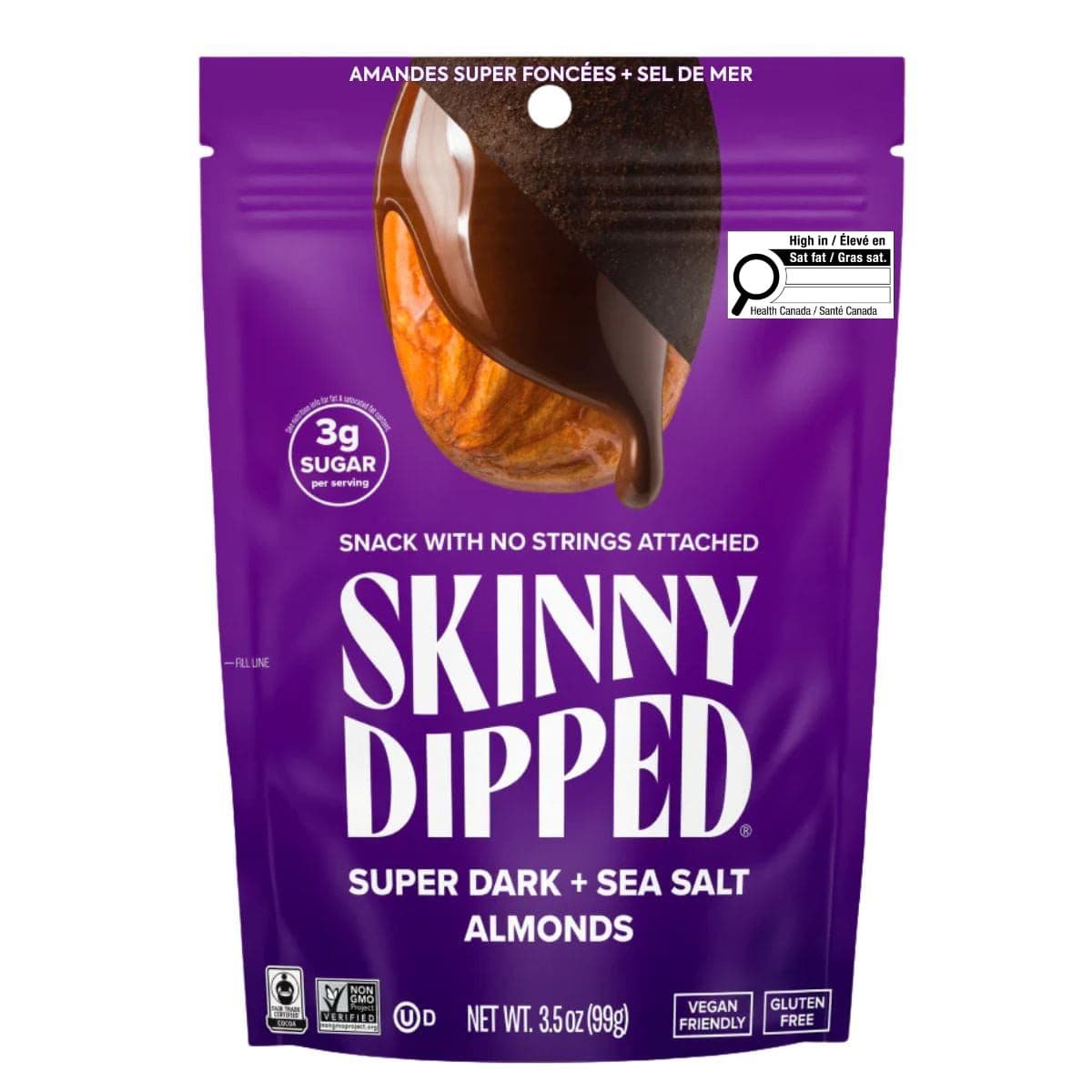Skinny Dipped Almonds Super Dark + Sea Salt, 99g