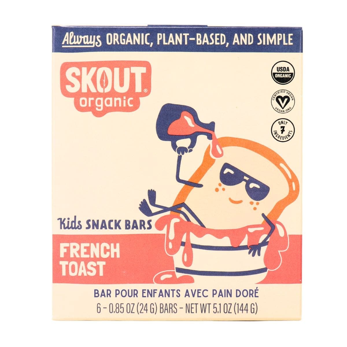 Skout Organic Kids Snack Bars French Toast, 6 Bars