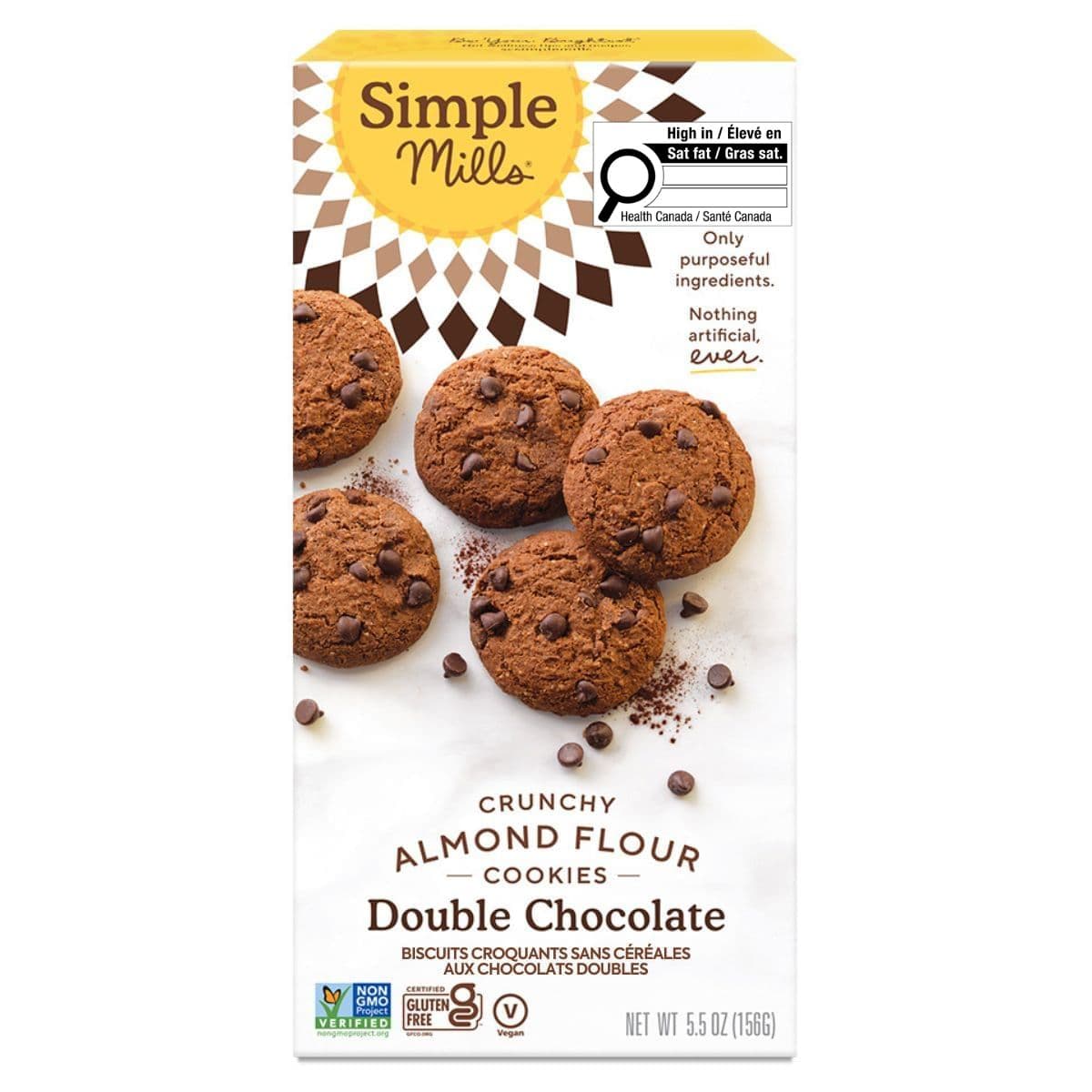 Simple Mills Grain-Free Crunchy Cookies Double Chocolate, 156g