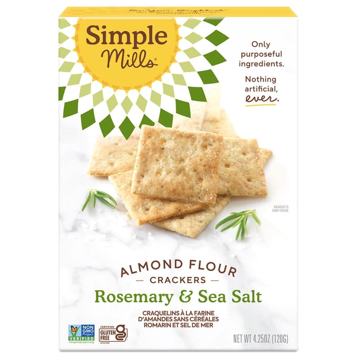 Simple Mills Grain-Free Almond Flour Crackers Rosemary & Sea Salt, 120g