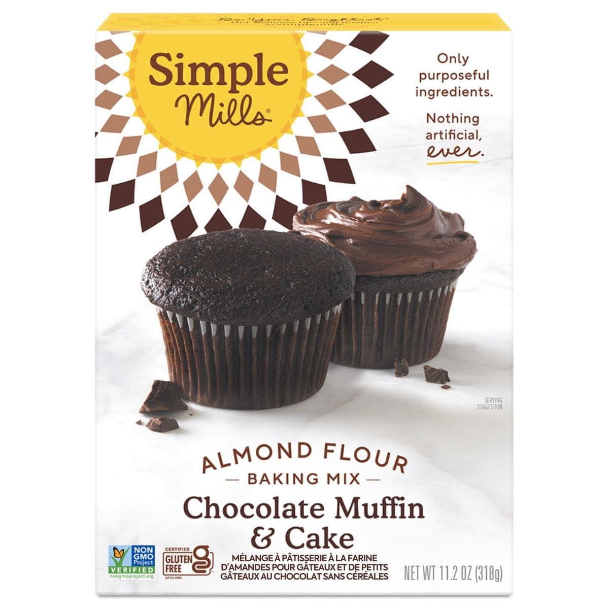 Simple Mills Grain-Free Almond Flour Baking Mix Chocolate Cupcake & Cake, 318g