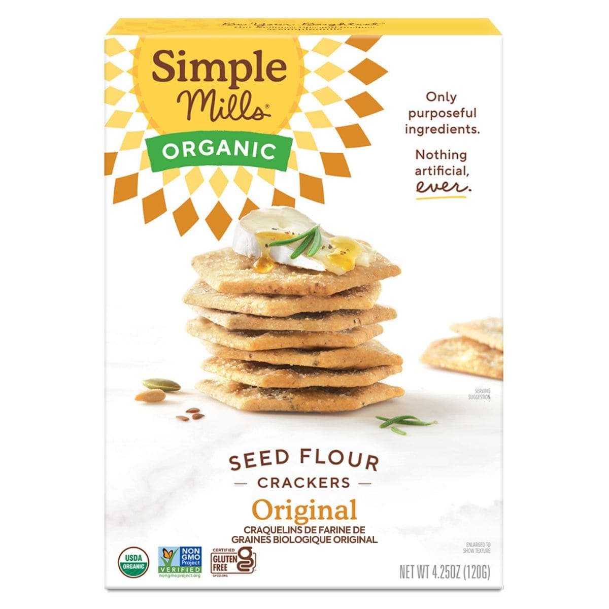 Simple Mills Organic Seed Flour Crackers Original, 120g