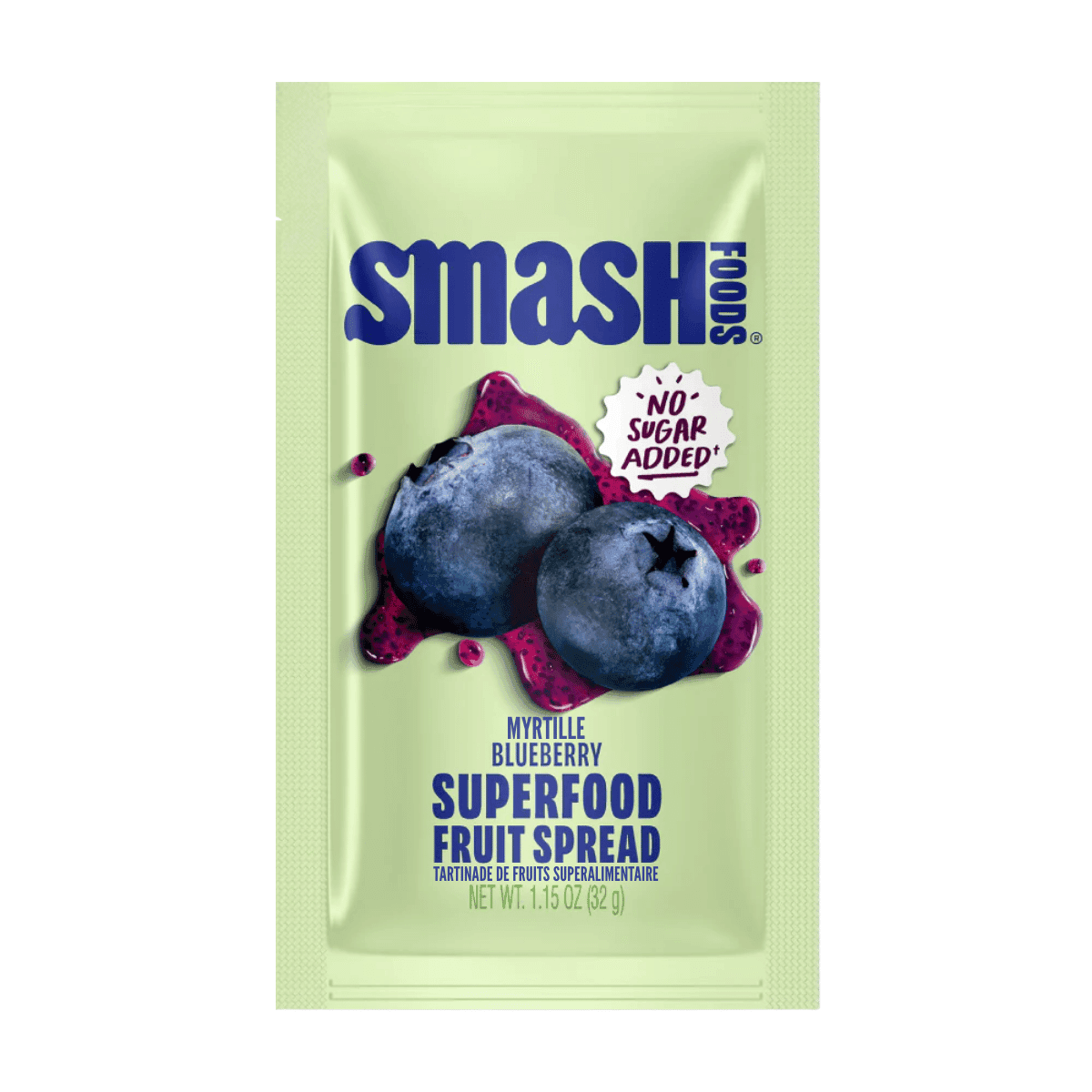 Smash Foods Superfood Fruit Spread Squeeze Packet Blueberry, 32 g