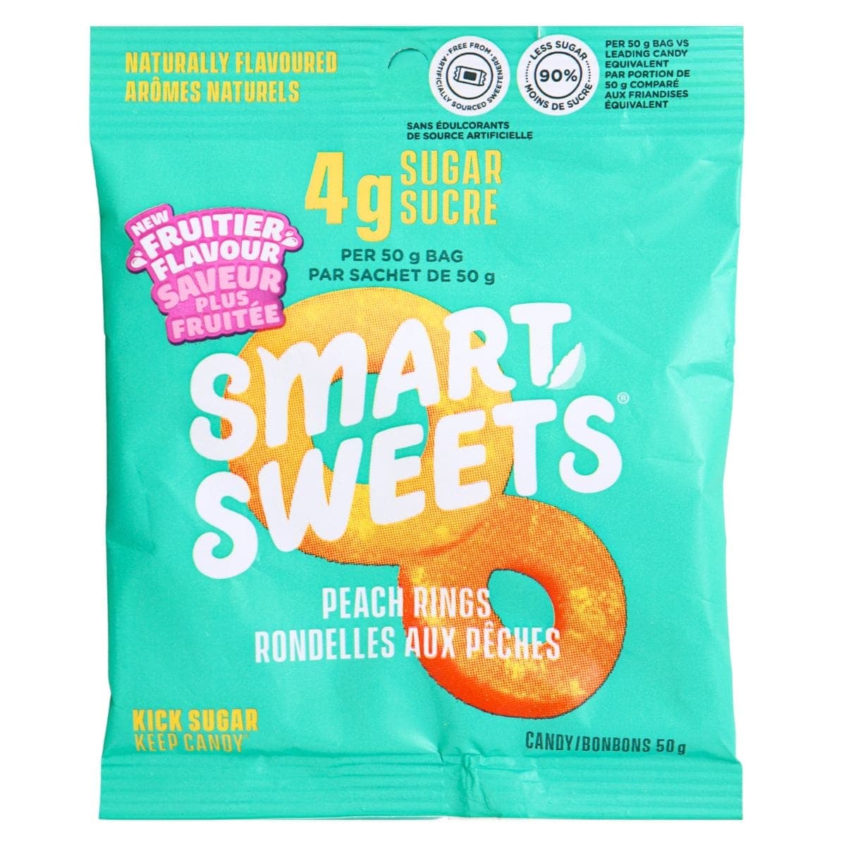 SmartSweets Low-Sugar Peach Rings, 50g
