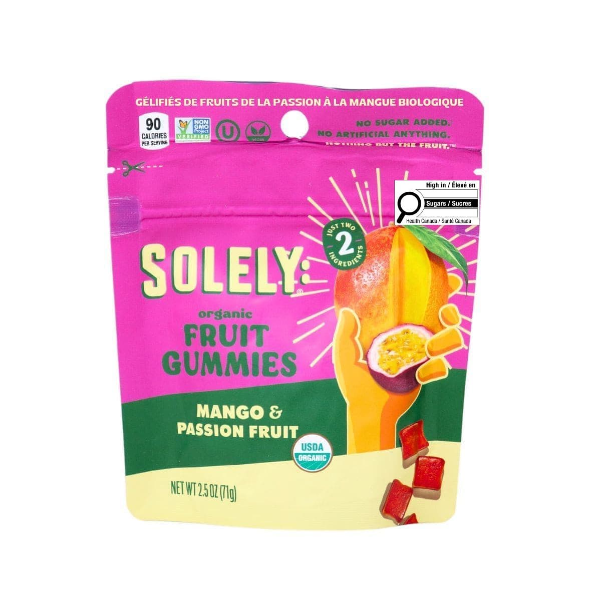 Solely Organic Fruit Gummies Mango & Passion Fruit, 71g