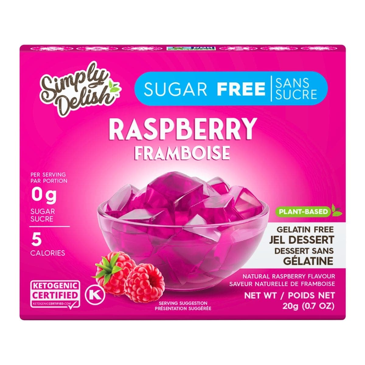 Simply Delish Keto Raspberry Jel Dessert, 20g