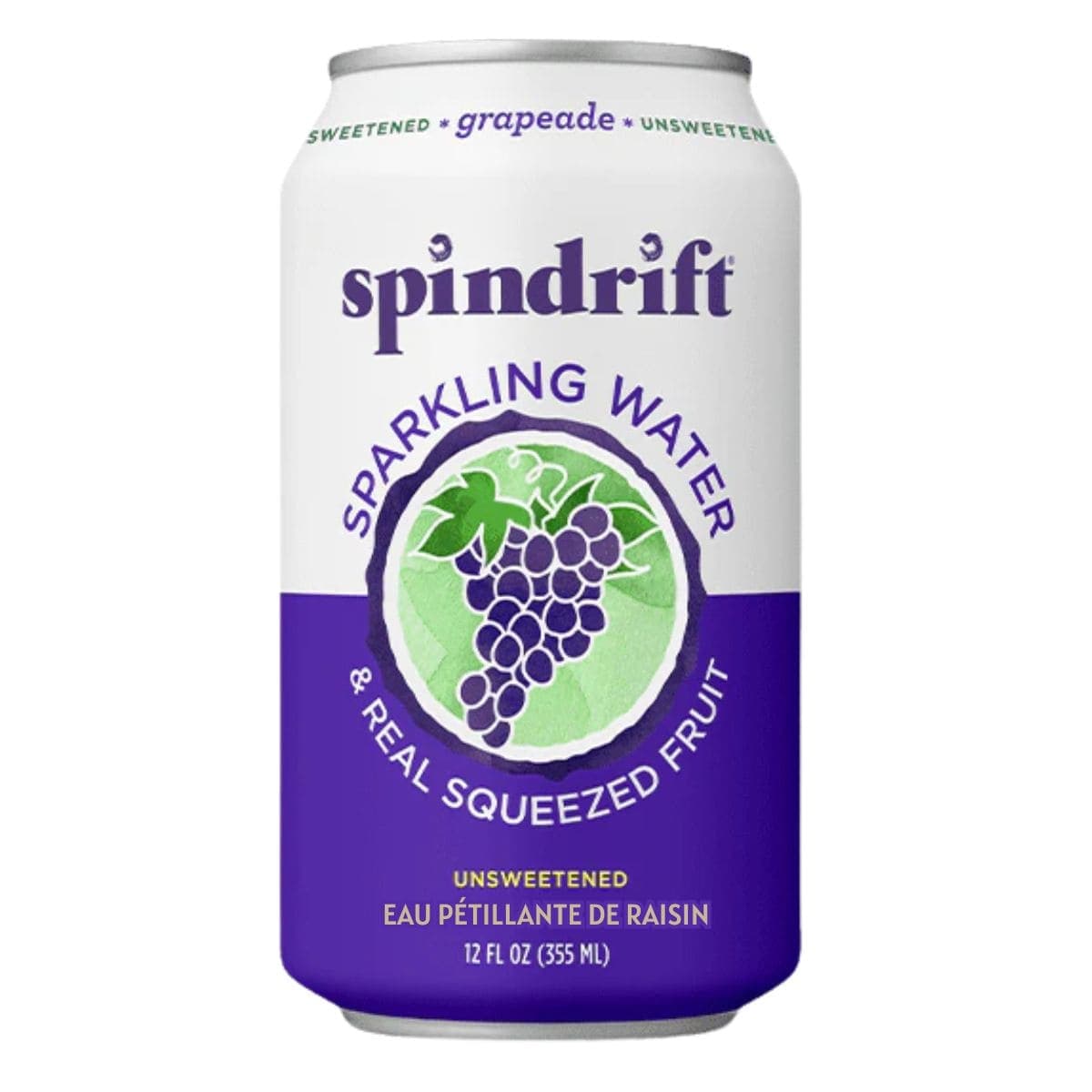 Spindrift Sparkling Water With Real Fruit Grapeade, 355ml